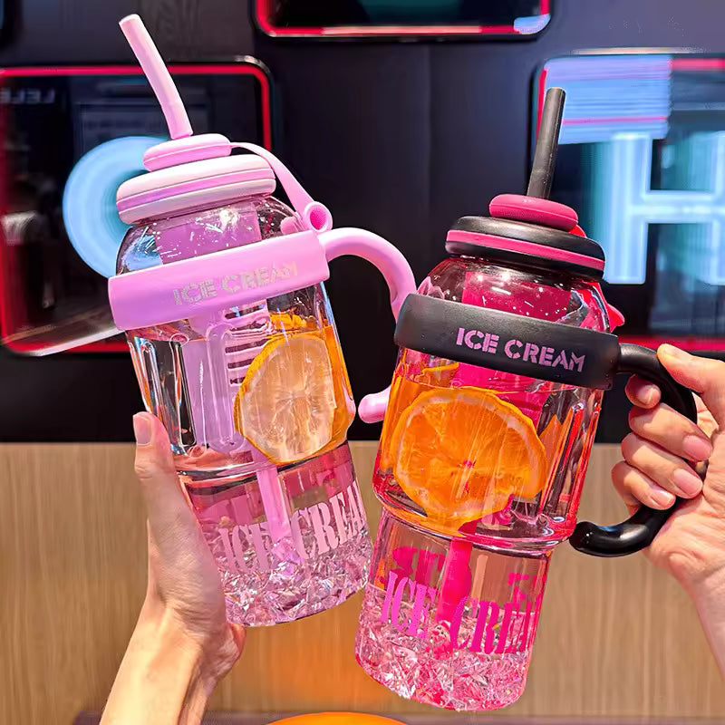 Home Stuffs Ice Bottle With Straw Water Bottle Safe Life