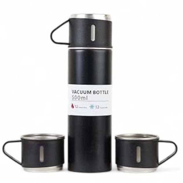 3 in 1 Vacuum Insulated Thermal Flask Set With Cup Set Safe Life